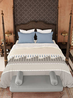 MYTRIDENT - 100% Cotton King Size 6Pc Duvet Set, 210 Tc
