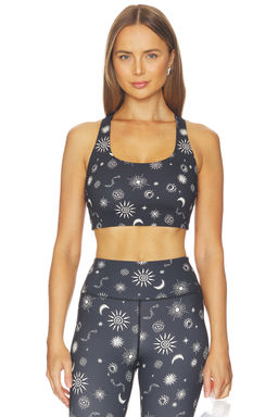 Spiritual Gangster - Solstice Frankie Women's Wirefree Racerback Sports Bra Black