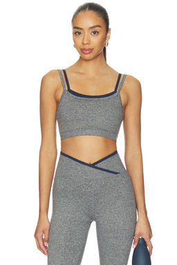STRUT-THIS - Happily Women's Unpadded Layered Pull-On Sports Bra Grey