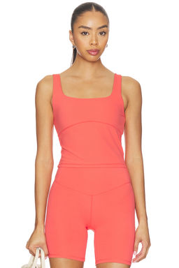 Vuori - All The Form Women's Removable Pad Scoop Neck Swim Tank Coral