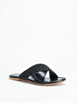 SCENTRA - Amara Black Cross Strap Flats