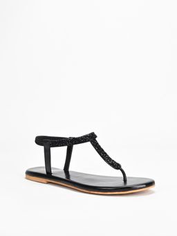 SCENTRA - Trisha Black Embellished Flats