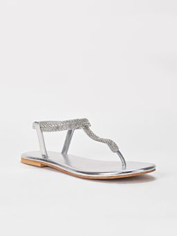 SCENTRA - Trisha Silver Embellished Flats