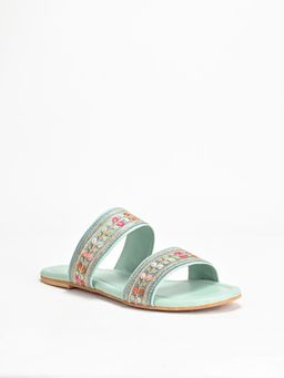 SCENTRA - Nora Skyblue Kolhapuri Flats
