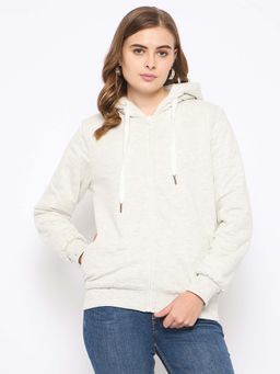 Madame - White Fleece Hooded Sweatshirt