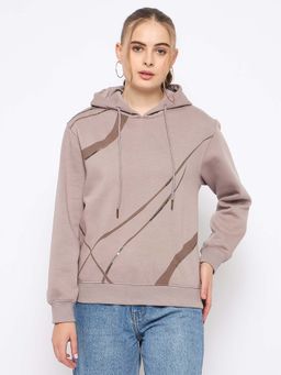 Madame - Cotton Blend Printed Brown Sweatshirt