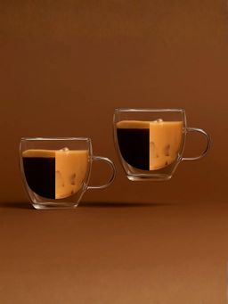 Smokey Cocktail - Double Layer Espresso Glass Cup (80Ml) (Pack of 2)