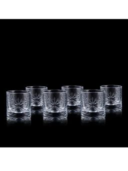Smokey Cocktail - Timeless Scotch Rocks Glass(Floral) (Pack of 6)