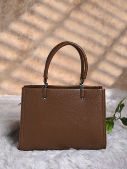 ROCIA - Brown Women Classic Solid Handbag with Detachable Strap