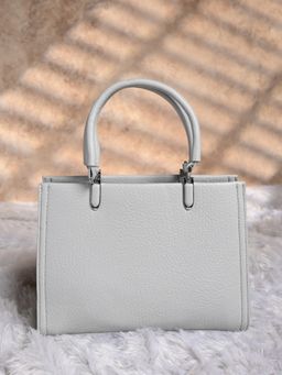 ROCIA - Grey Women Classic Solid Handbag with Detachable Strap