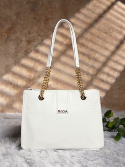 ROCIA - White Women Textured Shoulder Bag