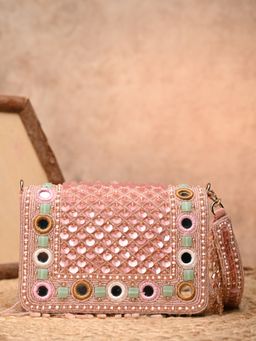 ROCIA - Pink Women Heavy Hand Embroidered Clutch