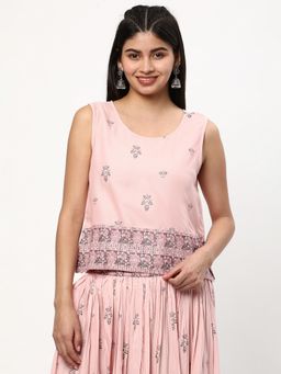 R&B - Pink Rayon Printed Top