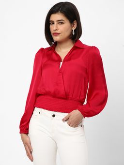 R&B - Red Polyester Solid Top