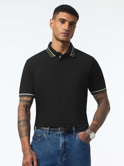 The Souled Store - Pique Polo Phantom Men Textured Polo T-Shirt
