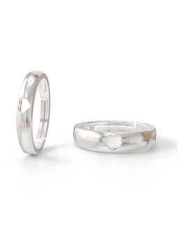 Miss Highness - 925 Sterling Silver Couple Rings for Women and Men (Pack of 2)