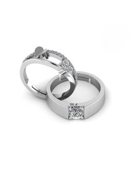 Miss Highness - 925 Sterling Silver Couple Rings for Women and Men (Pack of 2)