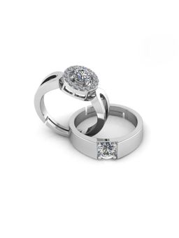 Miss Highness - 925 Sterling Silver Couple Rings for Women and Men (Pack of 2)