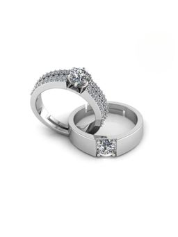 Miss Highness - 925 Sterling Silver Couple Rings for Women and Men (Pack of 2)