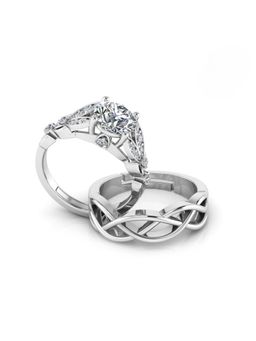 Miss Highness - 925 Sterling Silver Couple Rings for Women and Men (Pack of 2)