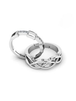 Miss Highness - 925 Sterling Silver Couple Rings for Women and Men (Pack of 2)