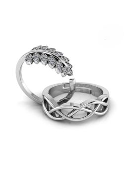 Miss Highness - 925 Sterling Silver Couple Rings for Women and Men (Pack of 2)