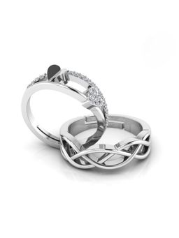 Miss Highness - 925 Sterling Silver Couple Rings for Women and Men (Pack of 2)