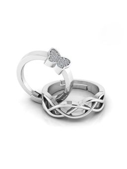 Miss Highness - 925 Sterling Silver Couple Rings for Women and Men (Pack of 2)