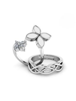 Miss Highness - 925 Sterling Silver Couple Rings for Women and Men (Pack of 2)