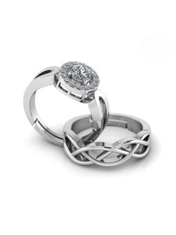 Miss Highness - 925 Sterling Silver Couple Rings for Women and Men (Pack of 2)