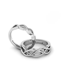 Miss Highness - 925 Sterling Silver Couple Rings for Women and Men (Pack of 2)