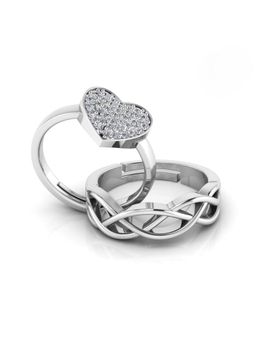 Miss Highness - 925 Sterling Silver Couple Rings for Women and Men (Pack of 2)