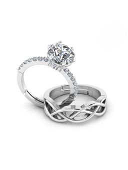 Miss Highness - 925 Sterling Silver Couple Rings for Women and Men (Pack of 2)