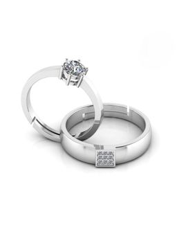 Miss Highness - 925 Sterling Silver Couple Rings for Women and Men (Pack of 2)