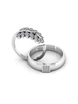 Miss Highness - 925 Sterling Silver Couple Rings for Women and Men (Pack of 2)
