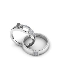 Miss Highness - 925 Sterling Silver Couple Rings for Women and Men (Pack of 2)