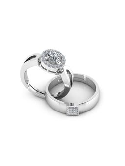 Miss Highness - 925 Sterling Silver Couple Rings for Women and Men (Pack of 2)