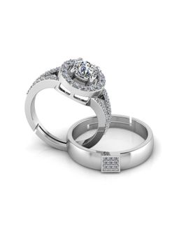 Miss Highness - 925 Sterling Silver Couple Rings for Women and Men (Pack of 2)