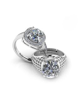 Miss Highness - 925 Sterling Silver Couple Rings for Women and Men (Pack of 2)