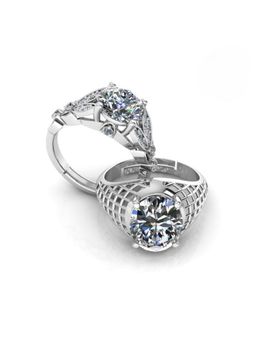 Miss Highness - 925 Sterling Silver Couple Rings for Women and Men (Pack of 2)