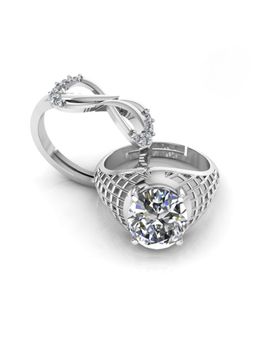 Miss Highness - 925 Sterling Silver Couple Rings for Women and Men (Pack of 2)