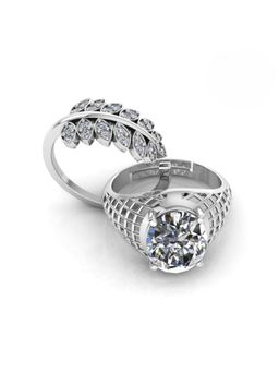 Miss Highness - 925 Sterling Silver Couple Rings for Women and Men (Pack of 2)