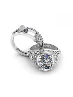 Miss Highness - 925 Sterling Silver Couple Rings for Women and Men (Pack of 2)