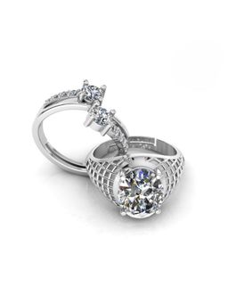 Miss Highness - 925 Sterling Silver Couple Rings for Women and Men (Pack of 2)