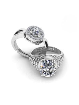 Miss Highness - 925 Sterling Silver Couple Rings for Women and Men (Pack of 2)