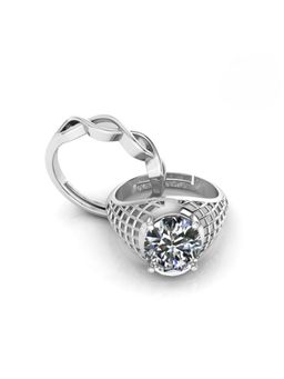 Miss Highness - 925 Sterling Silver Couple Rings for Women and Men (Pack of 2)