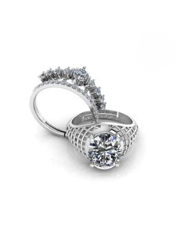 Miss Highness - 925 Sterling Silver Couple Rings for Women and Men (Pack of 2)