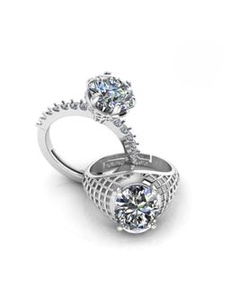 Miss Highness - 925 Sterling Silver Couple Rings for Women and Men (Pack of 2)