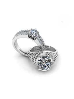 Miss Highness - 925 Sterling Silver Couple Rings for Women and Men (Pack of 2)