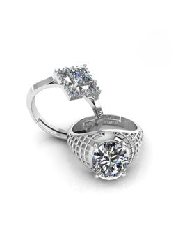 Miss Highness - 925 Sterling Silver Couple Rings for Women and Men (Pack of 2)